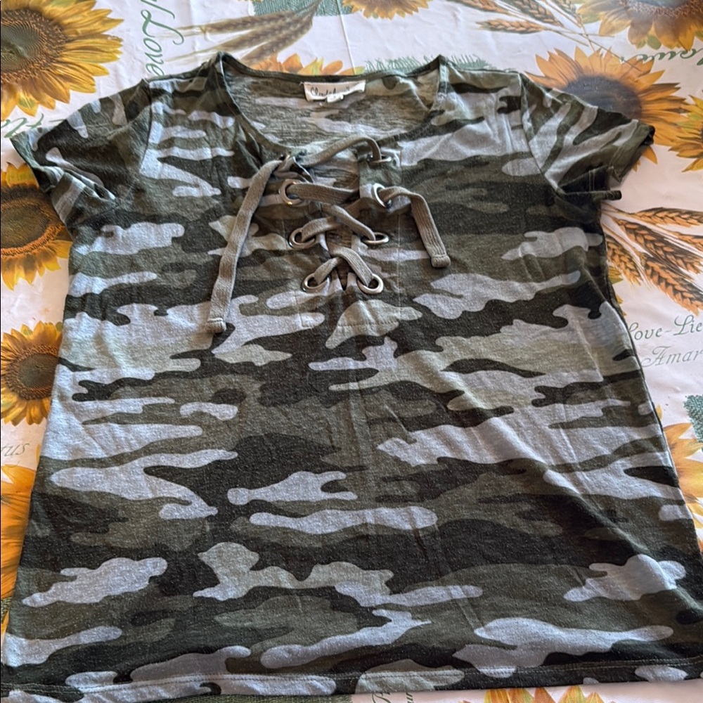 Cloud Chaser Green Camouflage Top